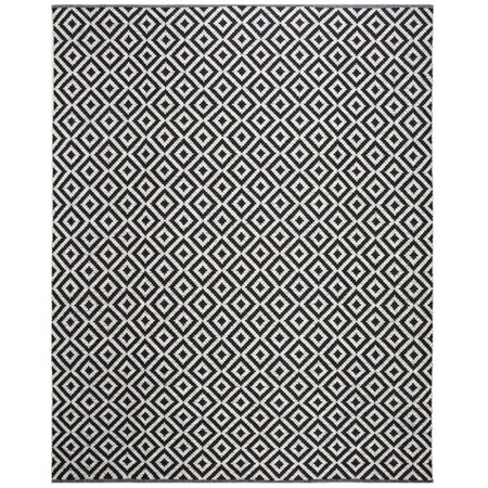 Safavieh 8 x 10 ft. Large Rectangle Montauk Hand Woven Rug Black & Ivory MTK613A-8
